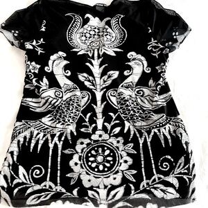 Vivienne Tam Vintage Peacock Print Top